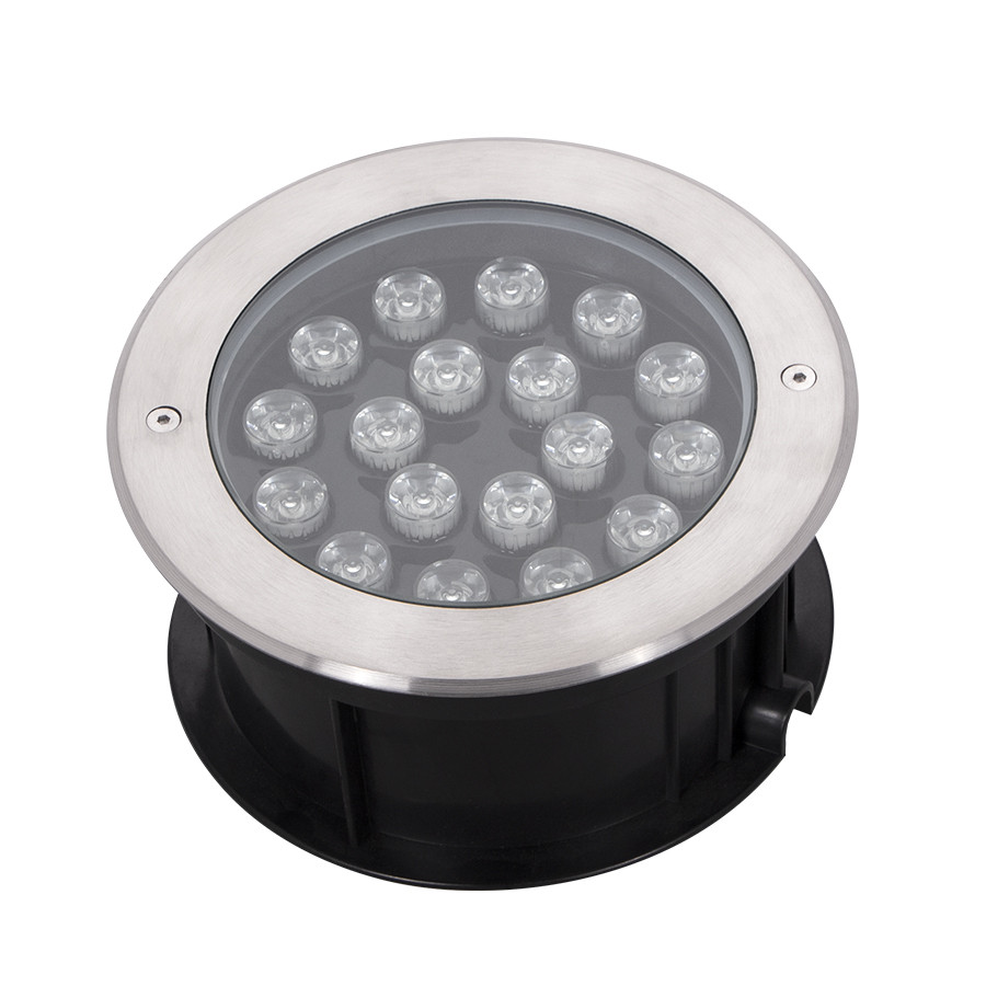 SPOT AU SOL LED ROND FIXE IP65 HP 18W RGB