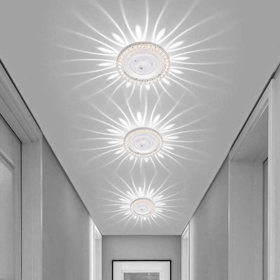 SPOT MR16 A ENCASTRER ROND CRYSTAL + LED 3W
