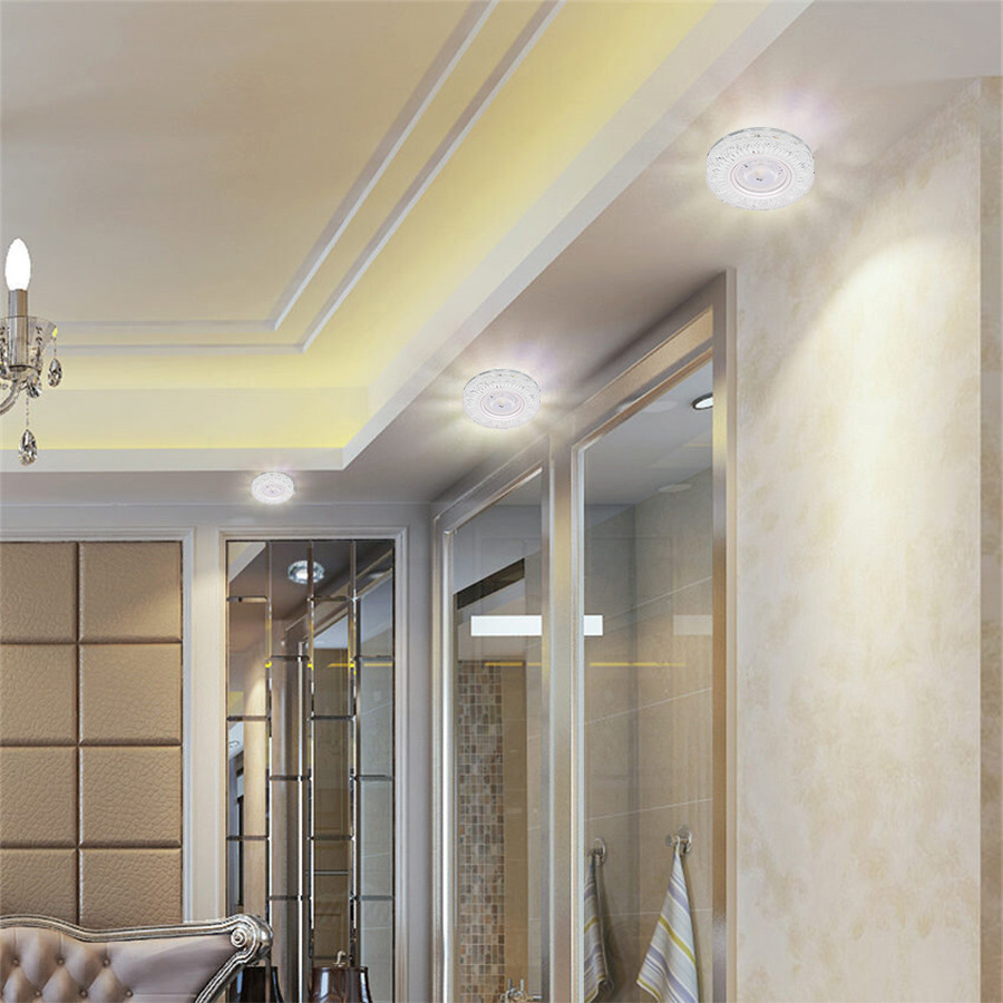 SPOT MR16 A ENCASTRER ROND 3D GLASS + CRYSTAL + LED 3W