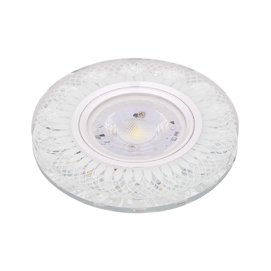SPOT MR16 A ENCASTRER ROND 3D GLASS + CRYSTAL + LED 3W