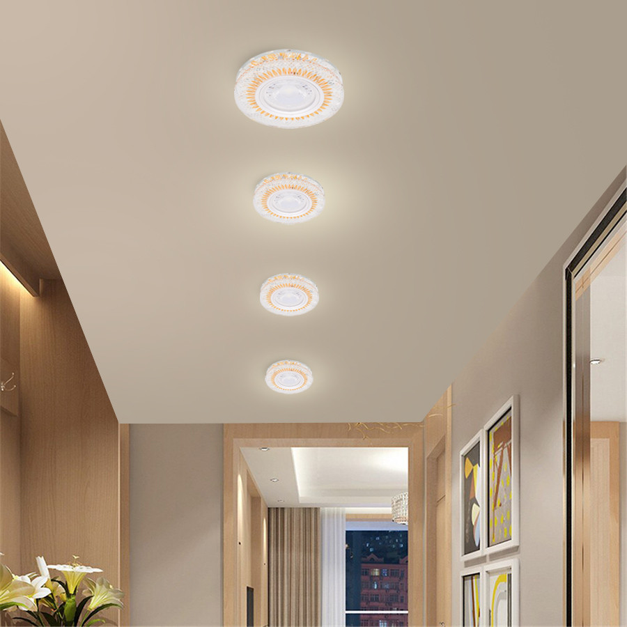 SPOT MR16 A ENCASTRER ROND 3D GLASS + CRYSTAL + LED 3W CLAIRE+ORANGE