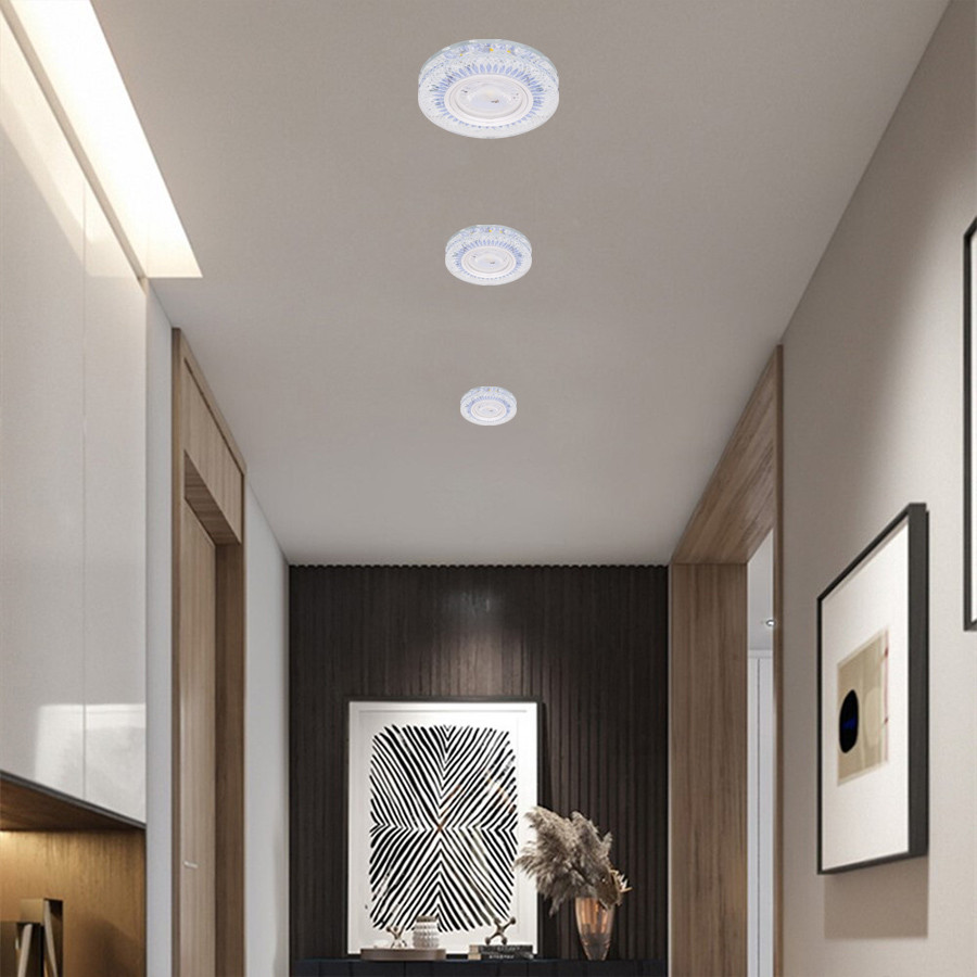 SPOT MR16 A ENCASTRER ROND 3D GLASS + CRYSTAL + LED 3W CLAIRE+MAUVE