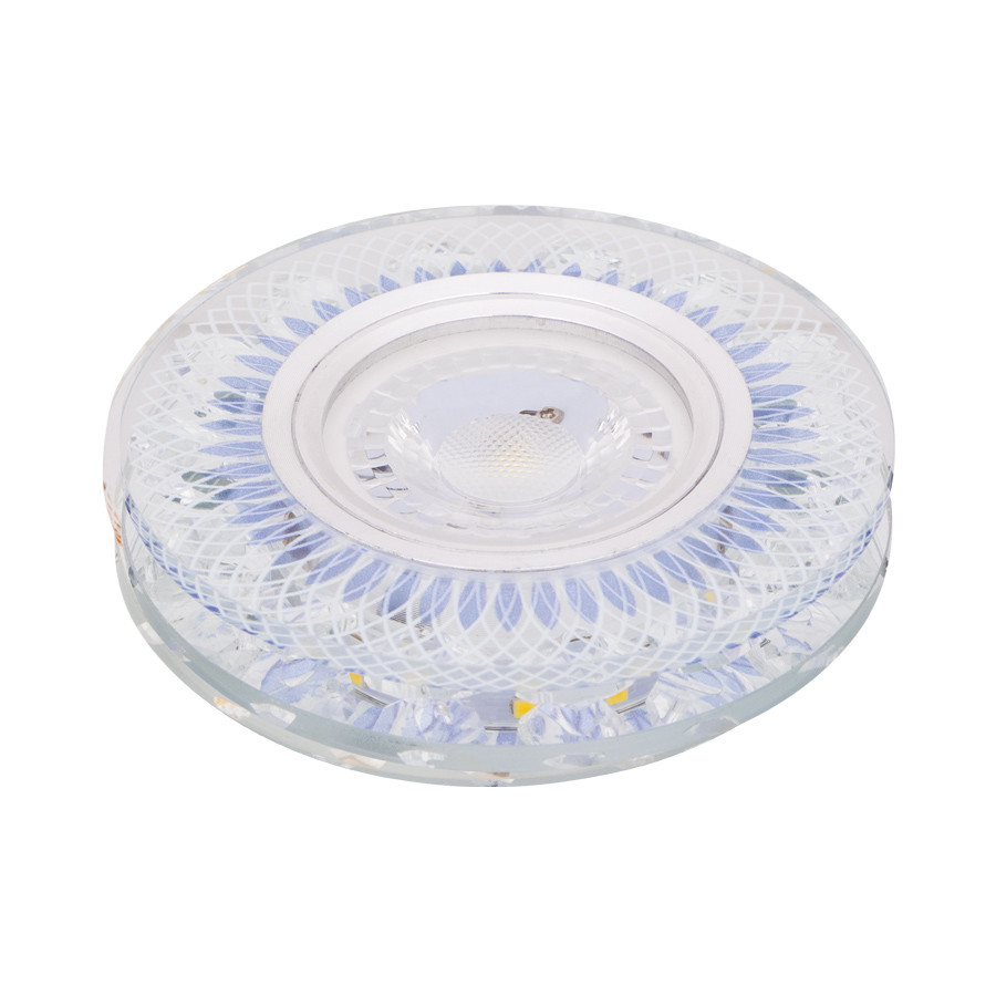 SPOT MR16 A ENCASTRER ROND 3D GLASS + CRYSTAL + LED 3W CLAIRE+MAUVE