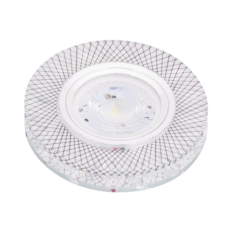SPOT MR16 A ENCASTRER ROND 3D GLASS + CRYSTAL + LED 3W