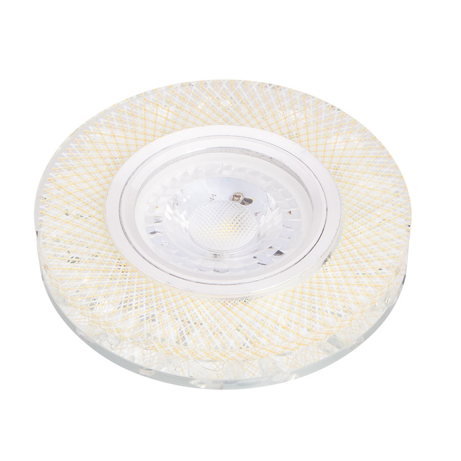 SPOT MR16 A ENCASTRER ROND 3D GLASS + CRYSTAL + LED 3W