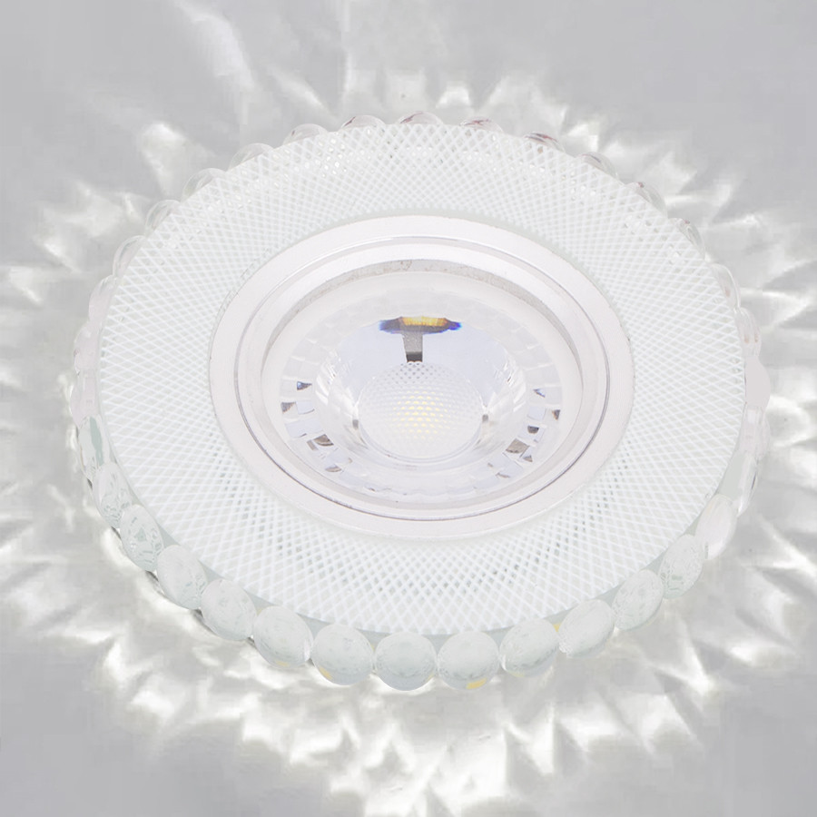 SPOT MR16 A ENCASTRER ROND 3D GLASS + CRYSTAL + LED 3W