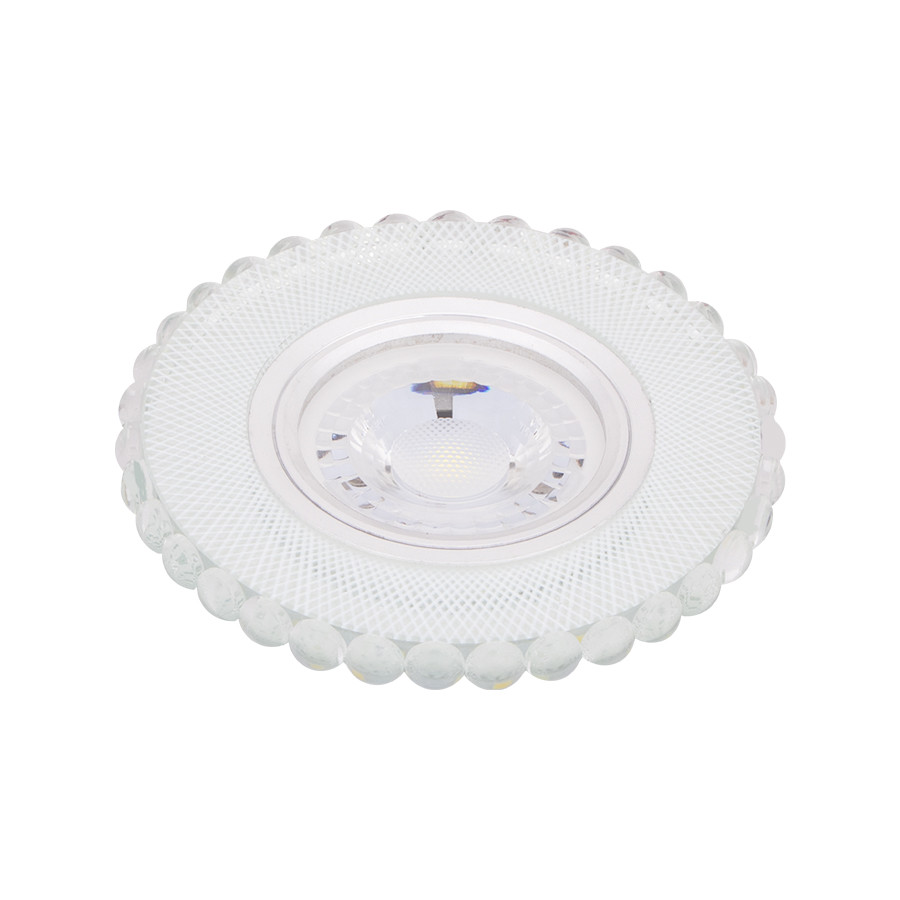 SPOT MR16 A ENCASTRER ROND 3D GLASS + CRYSTAL + LED 3W
