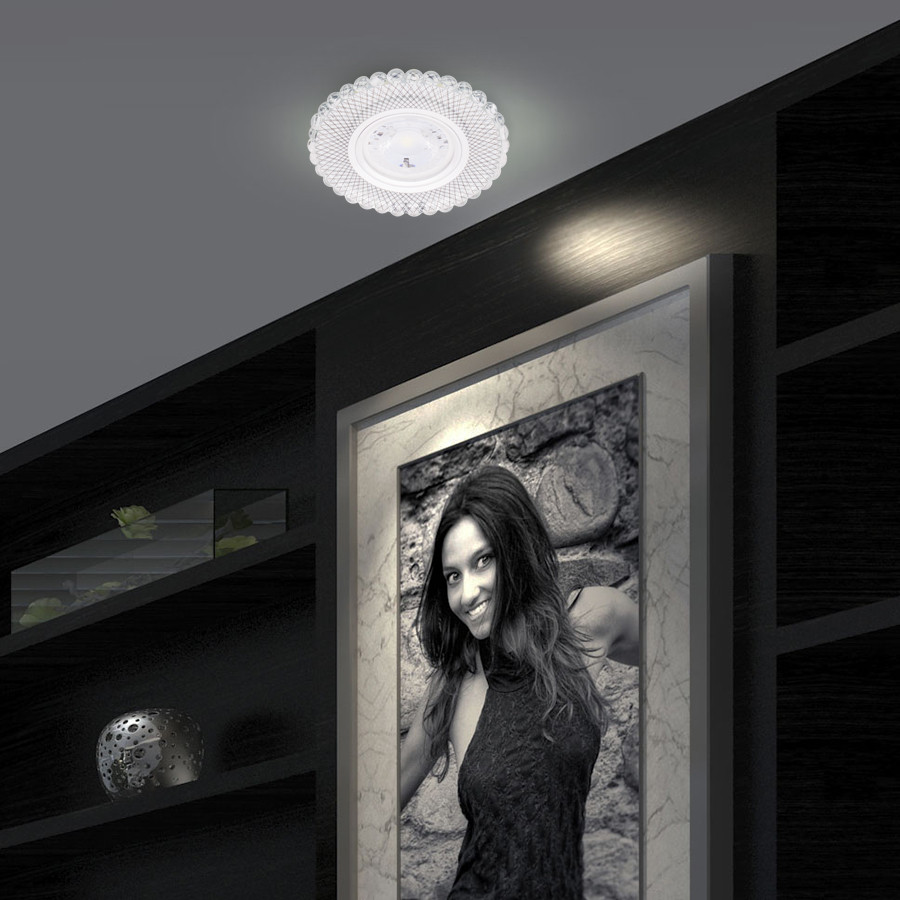 SPOT MR16 A ENCASTRER ROND 3D GLASS + CRYSTAL + LED 3W