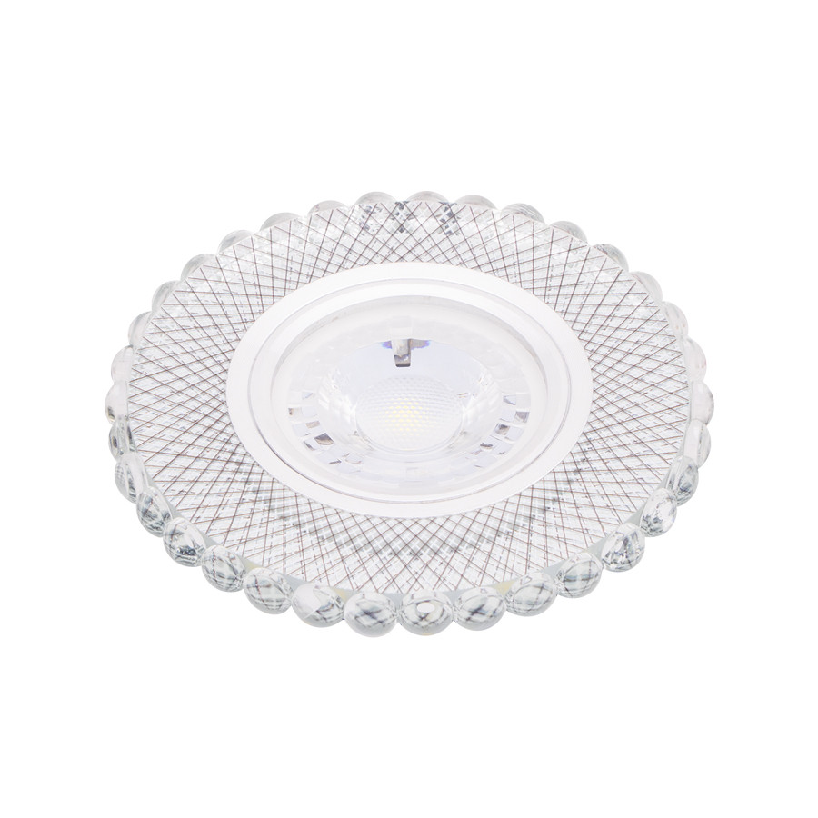 SPOT MR16 A ENCASTRER ROND 3D GLASS + CRYSTAL + LED 3W