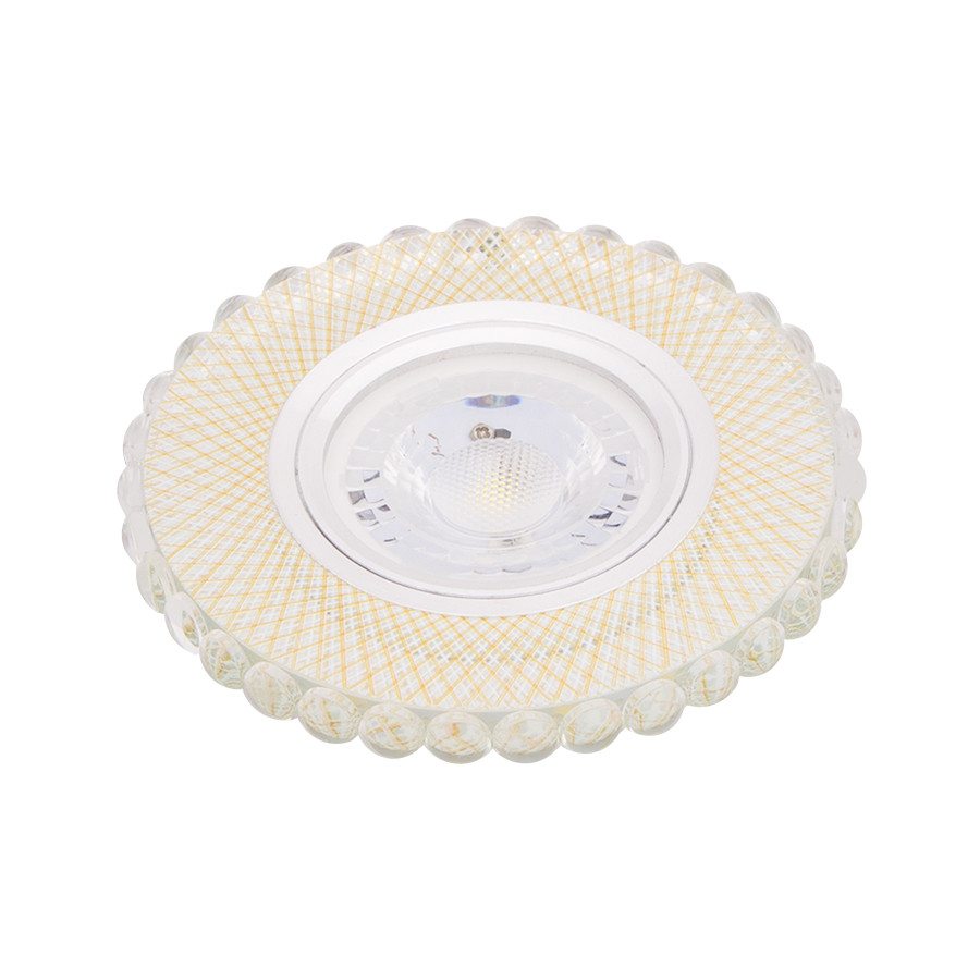 SPOT MR16 A ENCASTRER ROND 3D GLASS + CRYSTAL + LED 3W