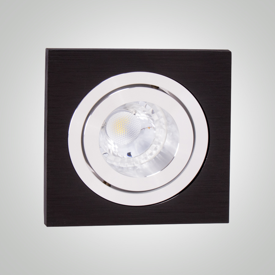 SPOT MR16 A ENCASTRER CARRE ORIENTABLE ALUMINIUM