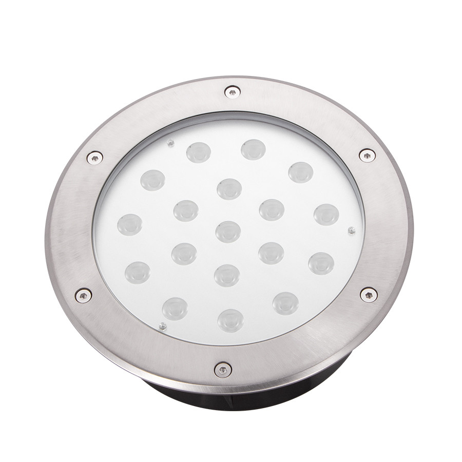 SPOT AU SOL LED ROND FIXE IP67 HP 18W 6500K