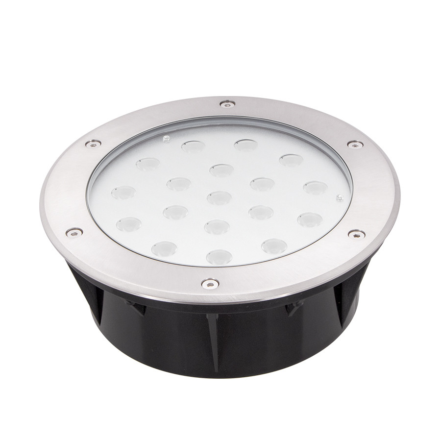 SPOT AU SOL LED ROND FIXE IP67 HP 18W 6500K