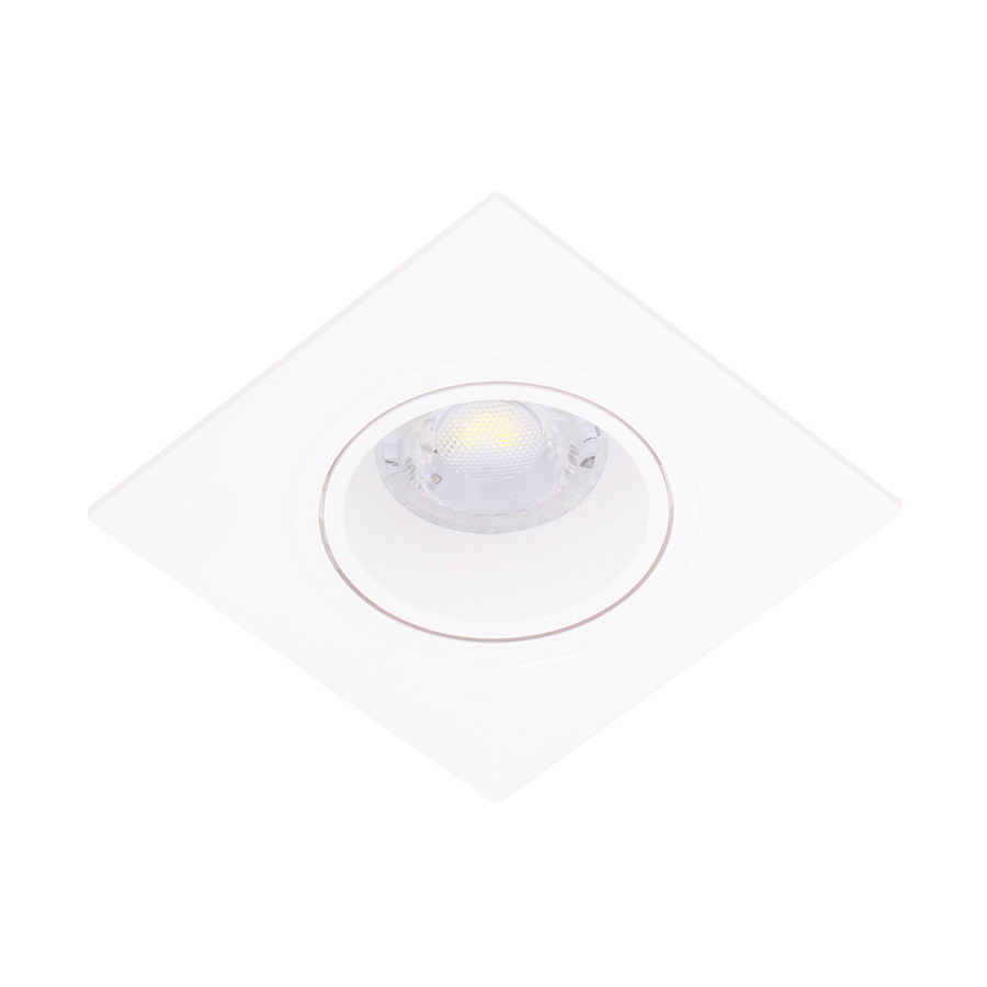 SPOT A ENCASTRER CARRE ORIENTABLE PVC GU10