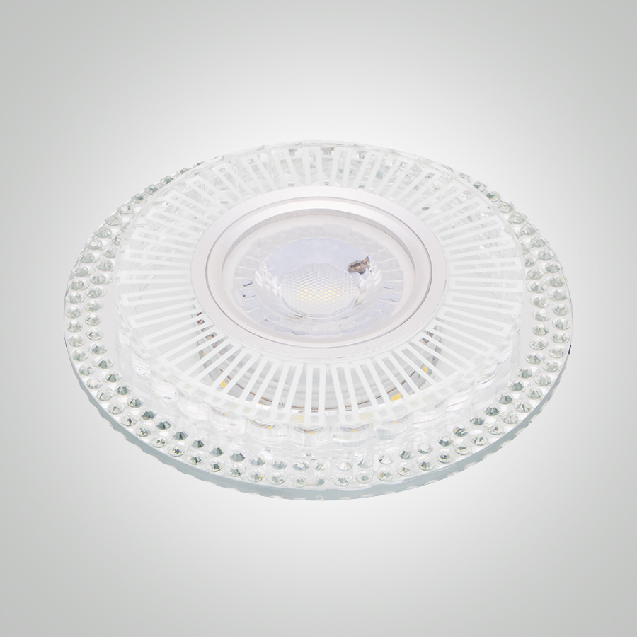 SPOT MR16 A ENCASTRER ROND 3D GLASS+CRYSTAL + LED 3W