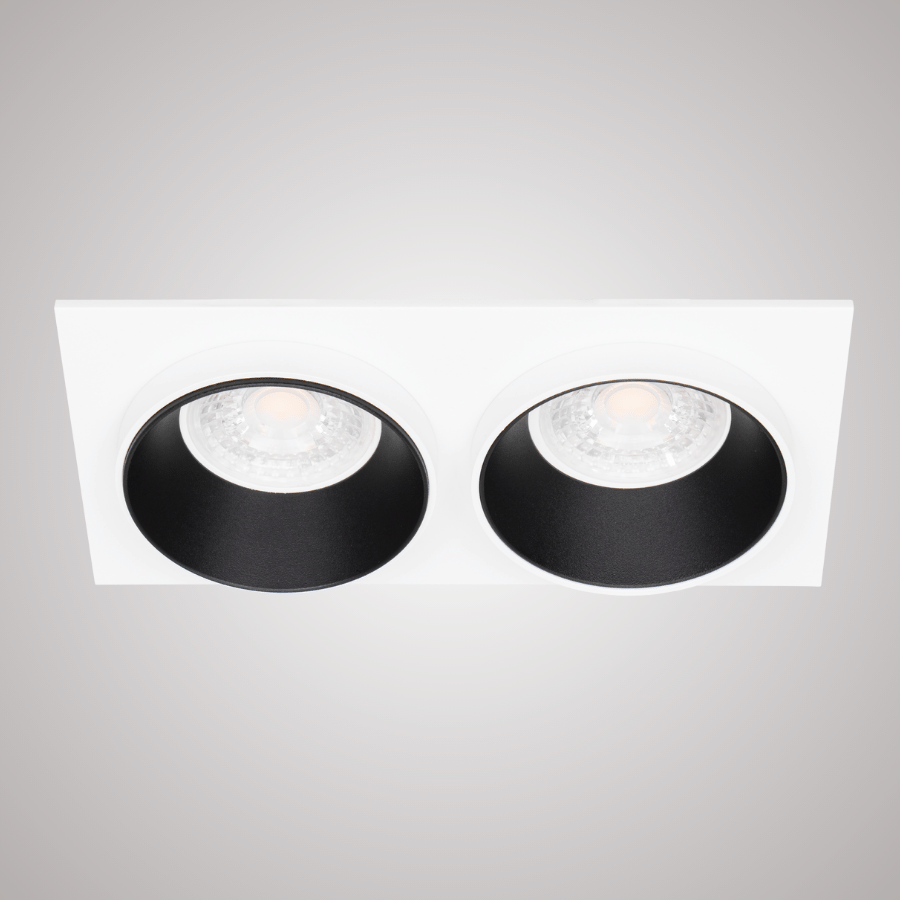 CADRE POUR SPOT MR16 DOUBLE FIXE A ENCASTRER RECTANGULAIRE ALUMINIUM
