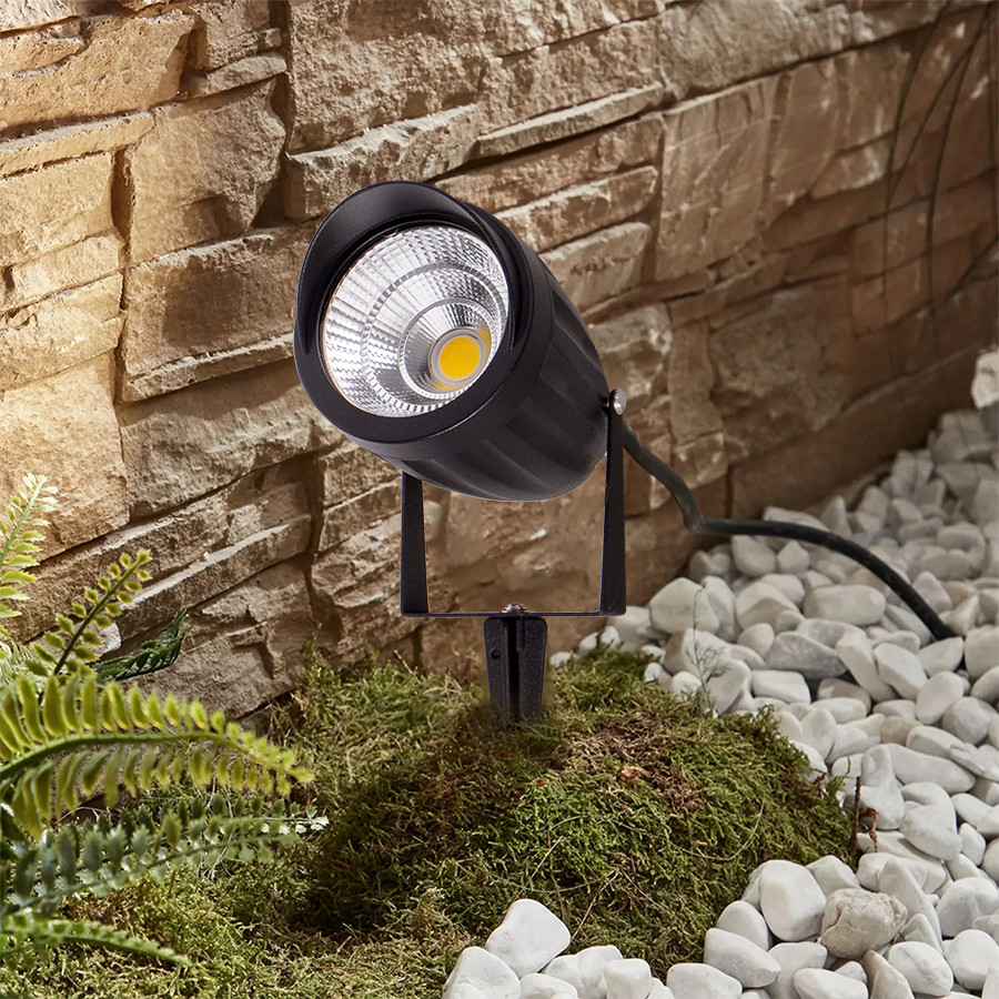 Randaco Lot de 6 Spots Piquets Extérieurs, Projecteur de jardin à LED avec  prise étanche IP65 COB blanc chaud